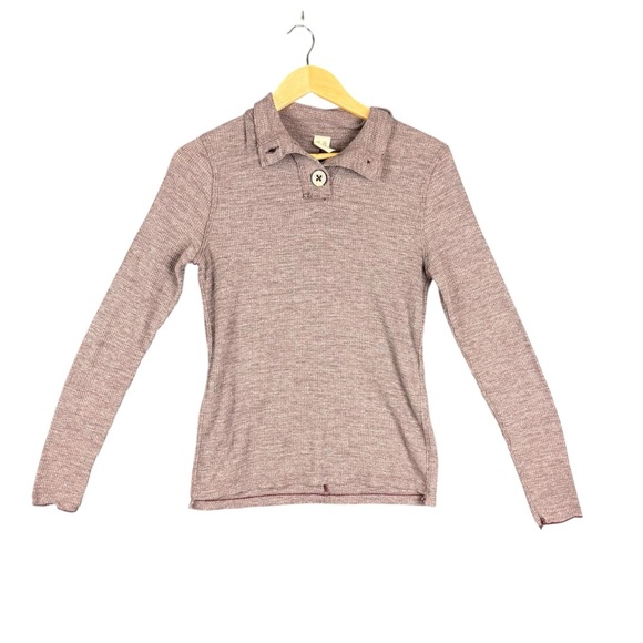 We The Free by Free People Marigold Henley Waffle Knit Collared Top– Sz M - Picture 2 of 10